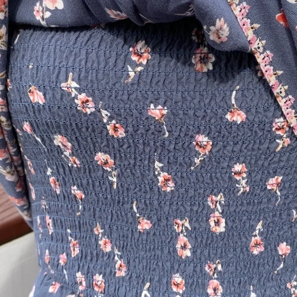 Japna‎ Bohemian Blue Floral Wide Leg Jumpsuit - Picture 5 of 14